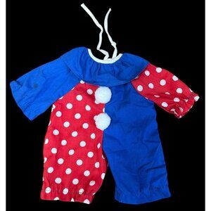 Vintage 1960s Snoopy Clown Costume Outfit Red Blue White For 18” Plush Peanuts